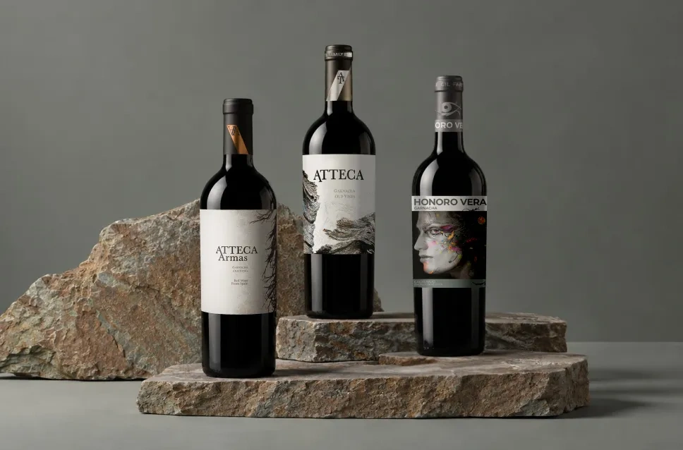Botellas de vino de la bodega Ateca