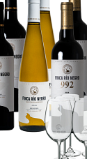 Producto: Finca Río Negro 2022 (x2), 992 2024 (x2) y Gewürztraminer 2025 (x2) con 6 copas